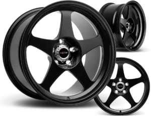 Black Matte R6061 Forged Wheels Group View with Cap